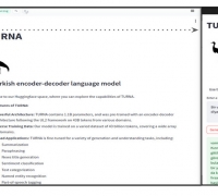 TURNA's user interface with a text generation example